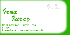 irma kurcz business card